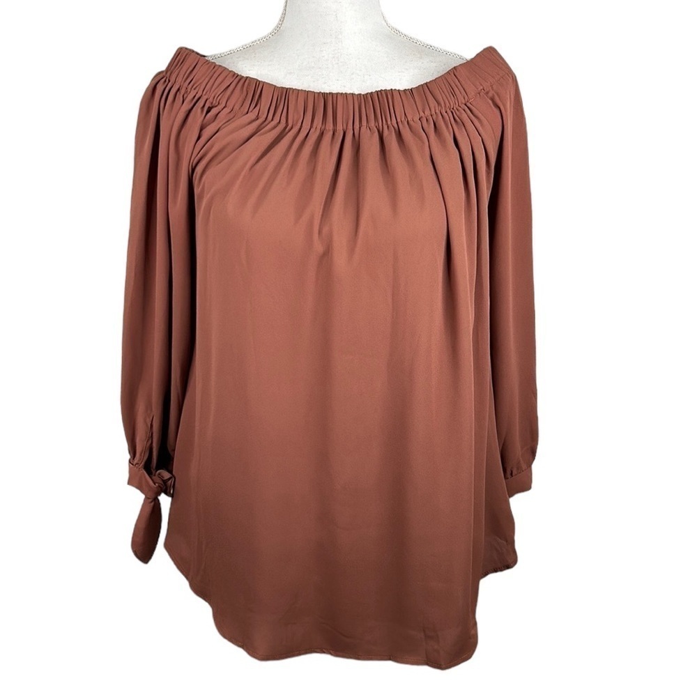Wishlist‎ Brown Off the Shoulder Boho Top Size Small